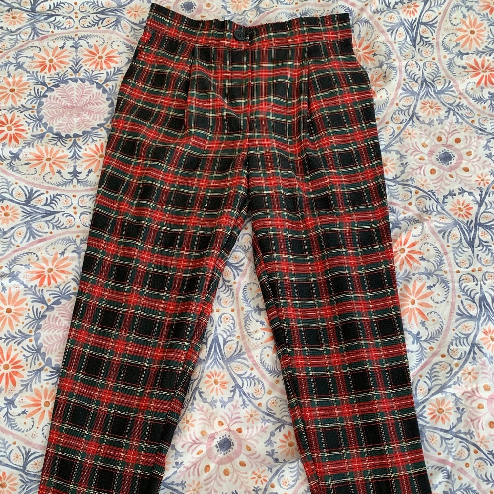 ASOS New Look High Waisted Plaid Trousers